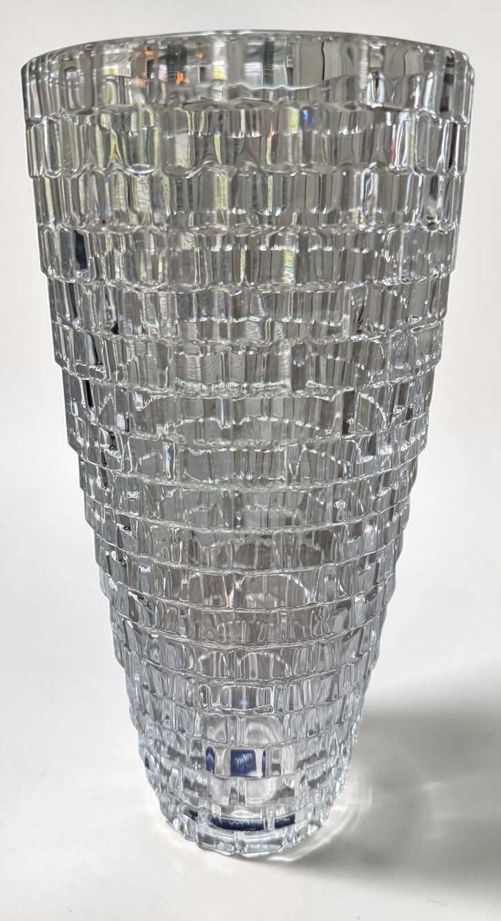 Mikasa Crystal Palazzo Basketweave Vase 11.6 Inches